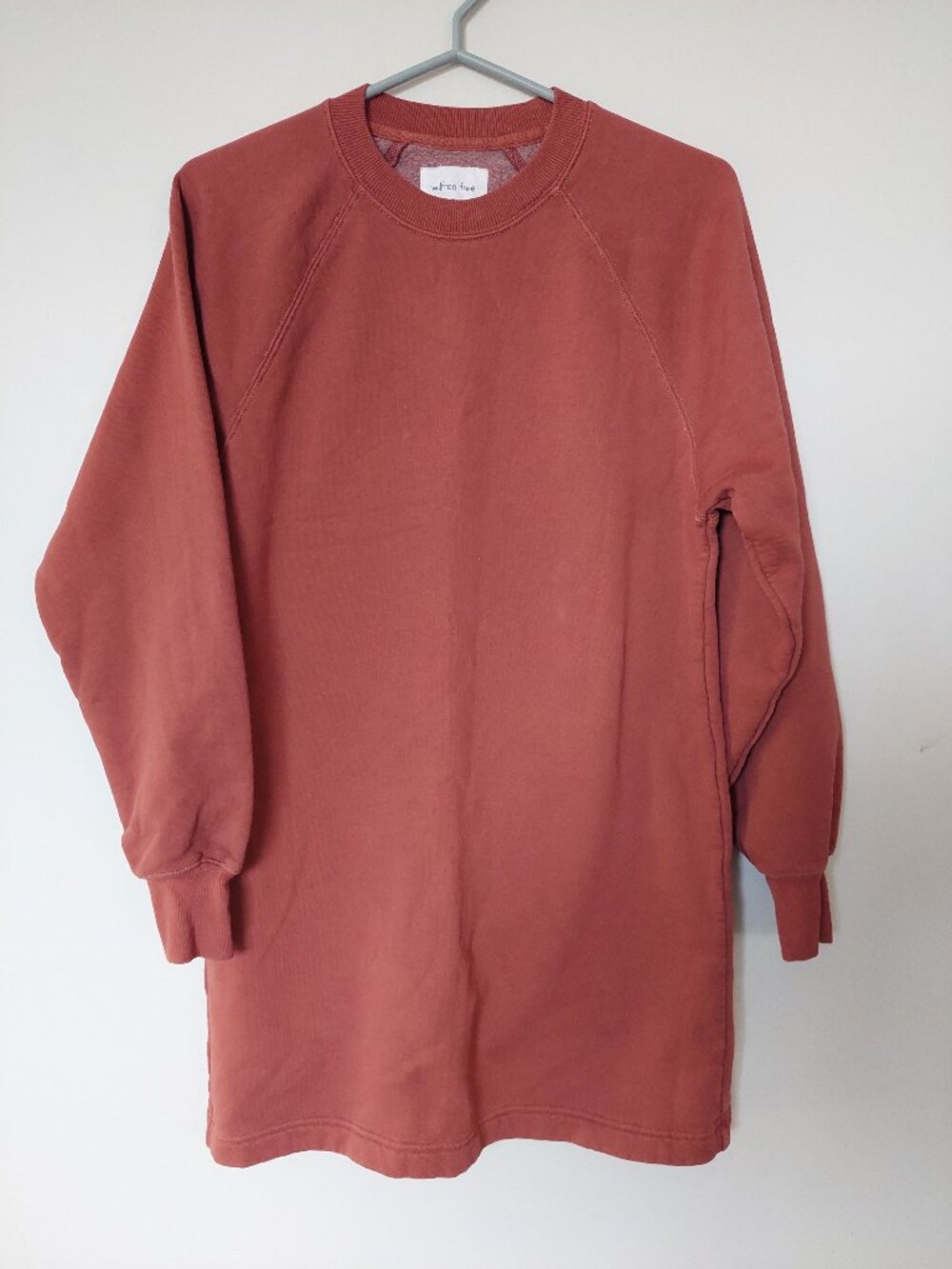 Wilfred Free (by Aritzia) Women's XS Rust-red Fleece Sweatshirt Dress
